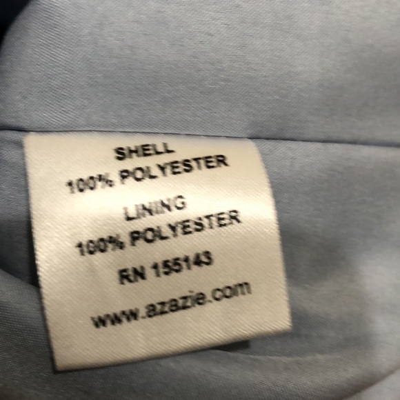 AZAZIE Gown Formal Maxi Dress Size 10 Pastel Sky Blue Strapless Pleated Bodice - Picture 7 of 9